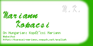 mariann kopacsi business card